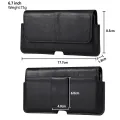 (stock available) Universal Cow Leather Horizontal Mobile Phone Leather Case Waist Bag For 6.7 inch and Below Phones. 