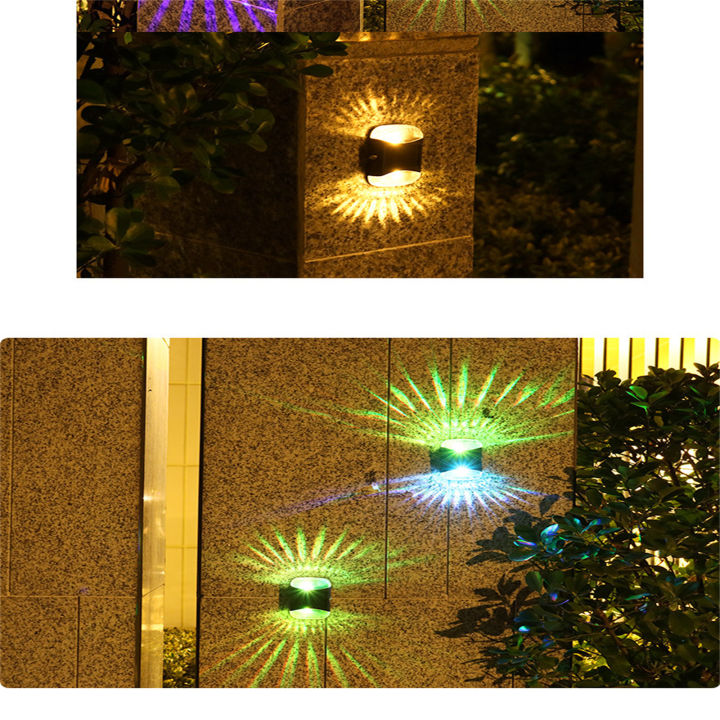 4pcs%204led%20Solar%20Wall%20Lamp%20Waterproof%20Up%20Down%20Luminous%20Night%20Light%20For%20Outdoor%20Garden%20Courtyard%20Decoration%20-%20Image%203