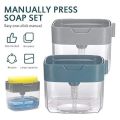 Soap Dispenser Pump With Sponge Manual Press Cleaning Liquid Dispenser Container Manual Press Soap Organizer Kitchen Tool. 
