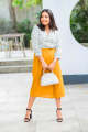 Carabelle Linen Wrap Skirt- Golden Yellow. 