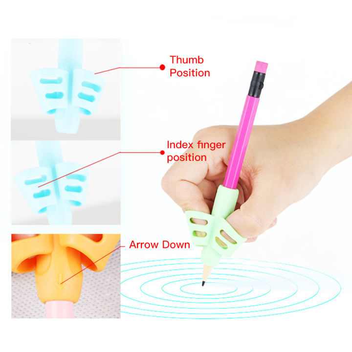 3pcs%20Two-Finger%20Silicone%20Pencil%20Grips%20Pen%20Holder%20Ergonomic%20Writing%20Aid%20Posture%20Correction%20Tool%20for%20Kids%20Preschoolers%20-%20Image%203