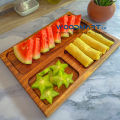 Serving Platter/ Divided Serving Platter/ Snack, Appetizer plates handmade from Nadun wood / Baby food organizer /Solid wood rectangular dessert tray with sub-grid / Home Kitchen Gifts.. 