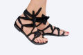 THE LADY Black tie up Women Sandals. 
