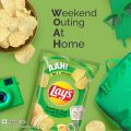 Lay's Potato Chips 50g/52g, American Style Cream & Onion Flavour, Crunchy Chips & Snacks (weight may vary)   (FROM INDIA) SAM. 