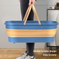 Portable Folding Mop Bucket, Collapsible Rectangular Handy Basket/Bucket, Multi-Purpose Rectangular Basket for Cleaning Mop, Foldable Buckets with Handles for Household Cleaning Use. 