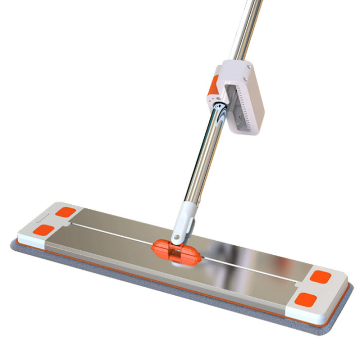 Flat Clean Mop Stainless Steel Aluminum Plate Mop Dry And Wet 360 Rotary Lazy Mop