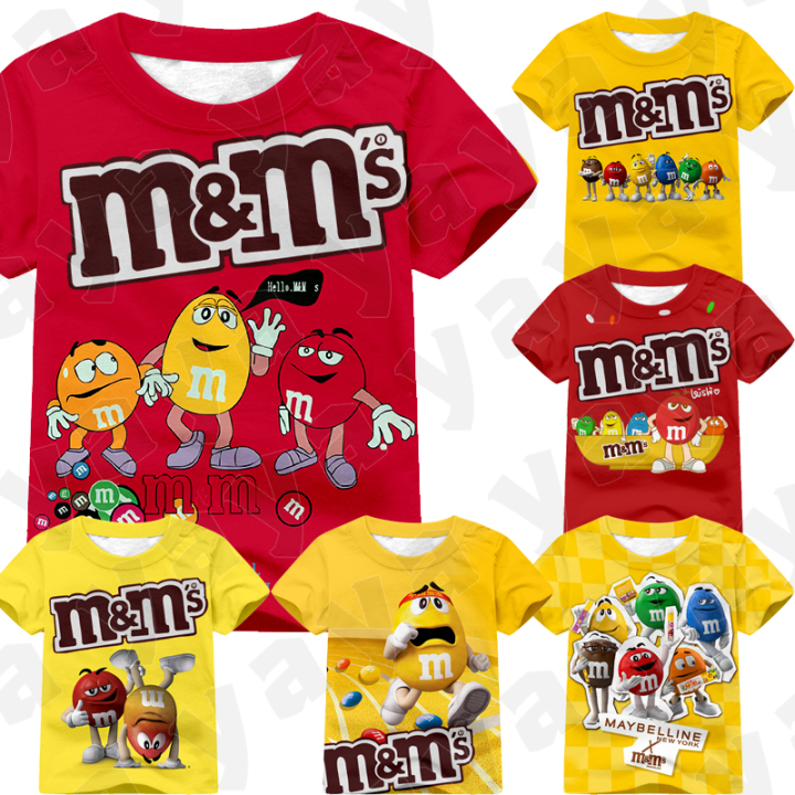 * Yaya * M & M's T-shirt 3D print shirt print character boy and girl T-shirt cartoon