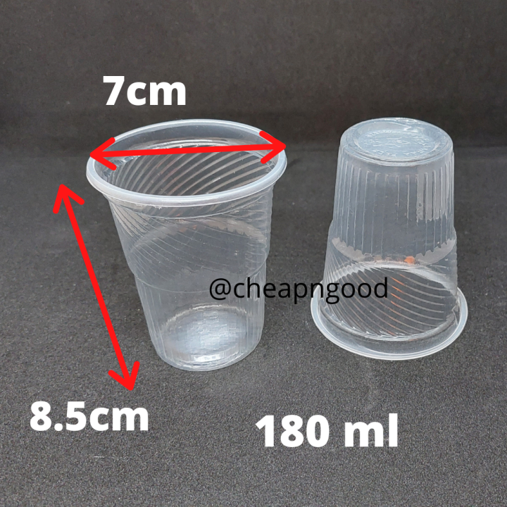 Plastic Drinking Cup 180 ml CLEAR Disposable drinking cups 180ml 200 / 100 / 50 Cups