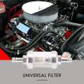 Universal Chrome Glass Fuel Petrol crude oil engine Inline Filter 5/16 "8mm Silver for Motorcycles. 