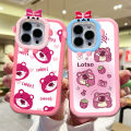 Super Girls Case For Samsung A12 3D Cute Cartoon Bear Lotso Lots-o'-Huggin' Little Monster Mobile Phone Casing Soft Silicone Cases Soft Luxury Cover Liquid Coque. 