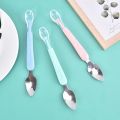 【NEW】 Baby Food Supplement Fruit Double-Headed Mud Scraper Baby Food Scraper Stainless Steel Apple Mud Spoon Multifunctional Tableware. 
