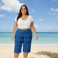 3 Piece Set  Plus Size Women's 3/4 Pants / Comfortable Elephant Print Shorts XL-4XL. 
