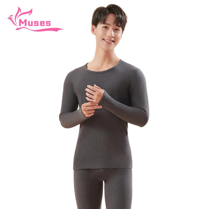 Muses Mall F ce Lined Thermal Underwear Cozy Winter Thermal Pajama Set for Women Seamless Long S ve Plush Homewear S pwear Cold Weather Clothing Cozy F ce Thermal Clothing