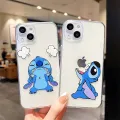 Disney Angry Stitch Phone Case For iPhone 16 15 14 13 12 11 Mini Pro Max X XR Xax 7 8 Plus SE20 Transparent Cover. 