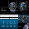 【Miga Plaza】SMAEL Top Brand Fashion Luxury Digital Dual Display Watch Waterproof PU Strap LED Light Running Second Sports Casual Men's Watch. 