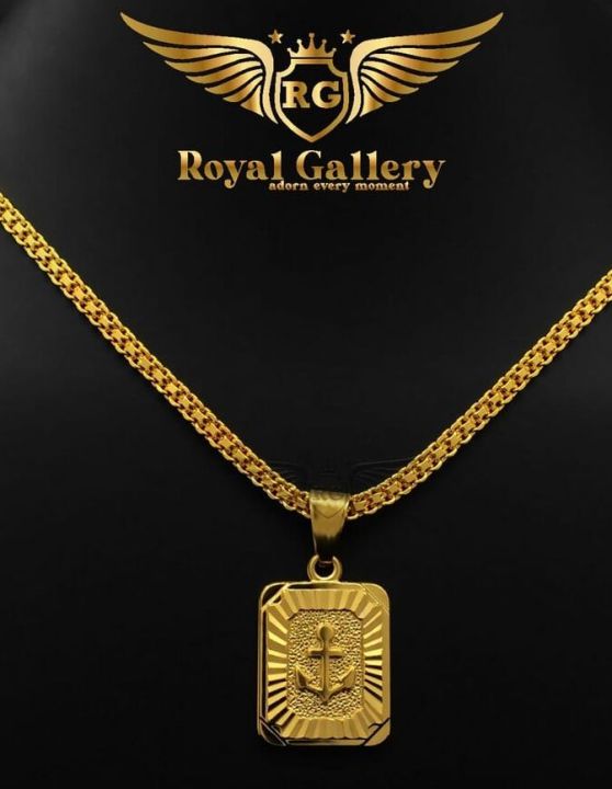 Gold%20Plated%20Bismark%20Chain%20with%20Box%20Ancor%20Pendant%20-%20Image%203