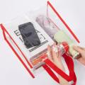 Clear Tote Bags 12 x 12 x 6, PVC Plastic Tote Bag With Handles for Work Beach Lunch Sports, Concerts. 