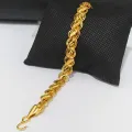 Gold Leaves Link Bracelet Long Lesting Guaranteed Plated Long Gold Plated Luxury Stainless Steel Bangle Bracelets Jewelry Lightweight Link Cuban Albert warranty sunny Style Men & Women Unisex Fashion Party FREE GIFT BOX RG-C. 