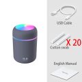 300ML Mini Ultrasonic Air Humidifier Romantic Light USB Essential Oil Diffuser Car Purifier Aroma Anion Mist Maker. 