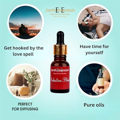 Earth Essentials Stress Oil Blends Relaxing Essential Oil Blend for Diffuser - Aromatherapy Blend of Essential Oils for Diffusers for Home and Travel Stress Support with Lavender ,sandalwood, Chamomile and Ylang Ylang Diffuser Oil 15 mlFROM INDIA)NUSS
