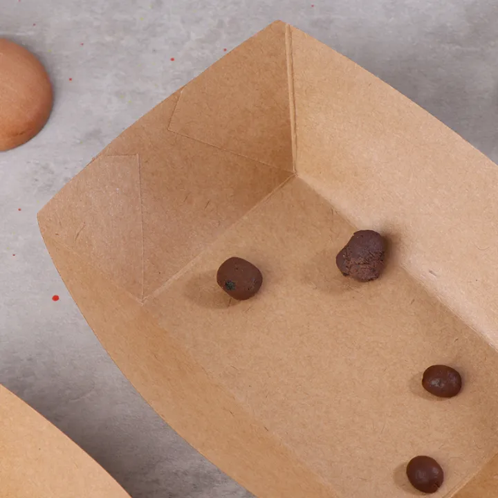 10Pcs%20Disposable%20Kraft%20Paper%20Boats%20Plates%20Tray%20Sushi%20Boat%20Box%20Coated%20Oil-Proof%20Paper%20Box%20Fried%20Food%20Packaging%20Box%20Party%20Supplies%20-%20Image%203