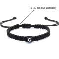 Braided Initial bracelets Handcrafted acrylic A-Z alphabet charms Handwoven bracelet Capital letter charms Adjustable Woven. 