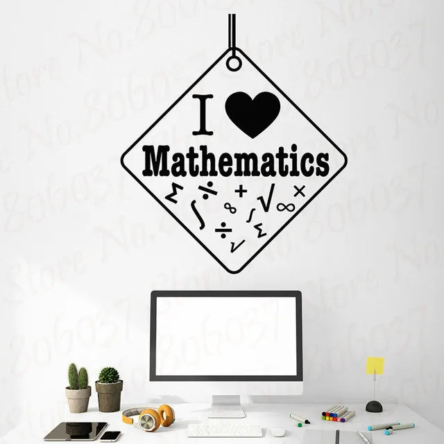 Math Sign Inspo 【Folio & Light】Math Symbol Wall Decal I Love Mathematics Classroom ...