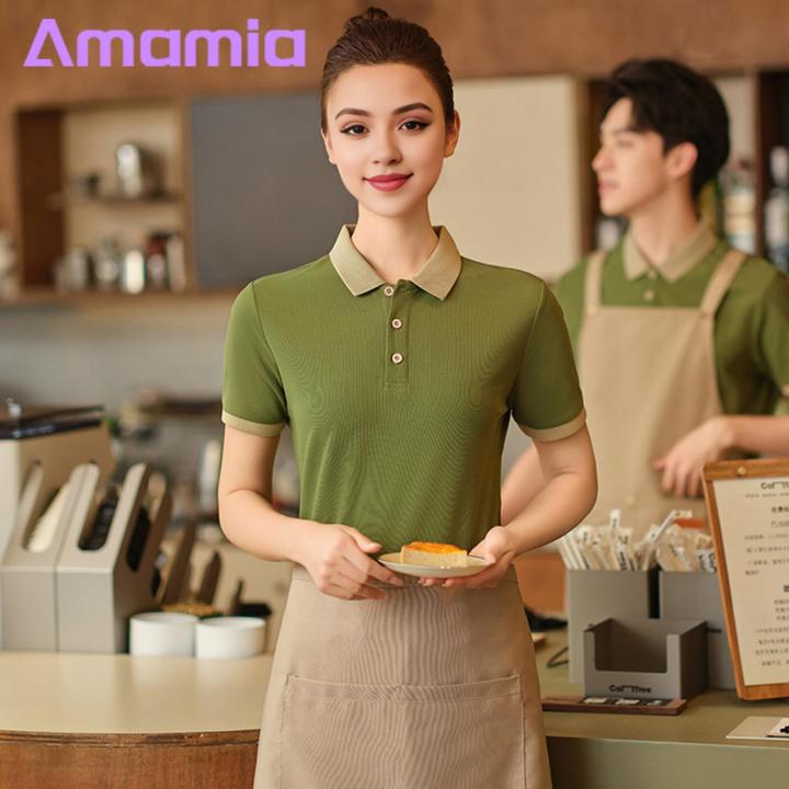 Women%20Lapel%20Collar%20Shirt%20Professional%20Unisex%20Waiter/waitress%20Uniform%20Shirt%20for%20Coffee%20House%20Hotel%20Dining%20Breathable%20Soft%20Top%20for%20Food%20Service%20Ideal%20for%20Athletes%20Gym%20Enthusiasts%20Short%20Sleeves%20-%20Image%205