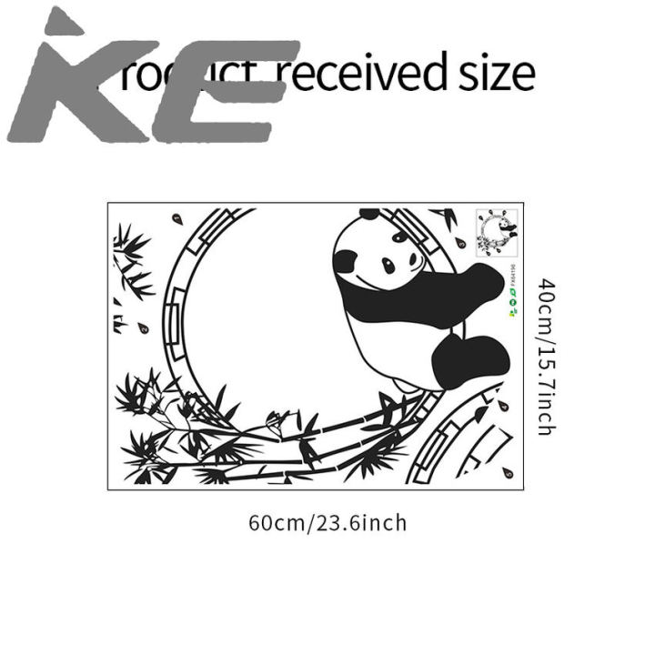 【IKE】Panda Wall Decal  Animal Bamboo Meditation Room Bedroom Off Interior Design Decor Vinyl Wall Stickers Chinese Style