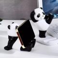 Panda Figurines For Interior Universal Cell Mobile Phone Stand Holder Modern Resin Sculpture Statue Home Office Desk Decor. 