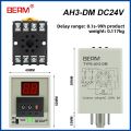 BEMAH3D Digital Time Relay AH3D-D3 Time Controller 24V 220V Power-On Delay. 