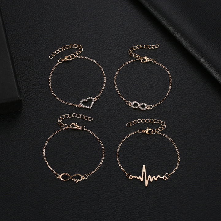 4PCS/Set%20Creative%20Set%20Handicraft%20Simple%20Love%20Bracelet%20Women's%20Fashion%20Bracelet%20Jewelry%20for%20Girls%20-%20Image%205