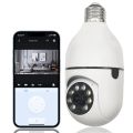 Light Bulb Camera, 360 Degree Panoramic IP Camera, Full HD 1080P Adjustable Vertical 90°Horizontal 360° Wi-Fi Surveillance Camera, with Night Vision, Alarm Function, Motion Detection, Two Way Talk WiFi Light Bulb Camera Wireless 1080P Smart Dome Security. 