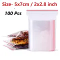 100pcs/pack Resealable Zip Lock Bags Self Seal Clear Plastic Ziplock Poly Bag Food Storage Package. 