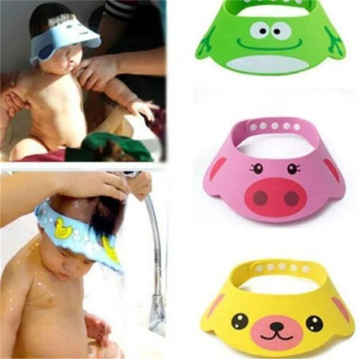 Kids Bath Visor Hat Soft Adjustable Baby Shower Cap Children Shampoo Shield Splashguard Waterproof Protect ShampooBasketball
