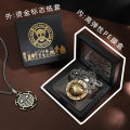 One Piece Necklace Men's and Women's Luffy Straw Hat Ace Peripheral Jingang Pendant Luo Logo Sweater Chain Birthday Gifts. 