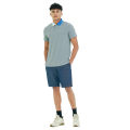 Moose Men’s Two Color Contrast Collar Polo T-Shirt - Rhino Heather 01. 