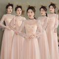 Pink Bridesmaid Dress Women's Summer New Long Slimming Elegant Sisters Group Banquet Chorus Daily Style Dress. 