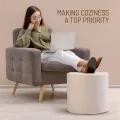 Soft Ottoman Pouf - Comfort Foam Foot Rest White. 