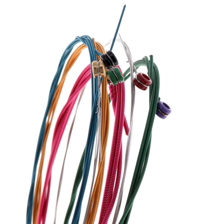 6pcs/set Acoustic Guitar Strings Multi-color Copper Strings with Full ...