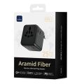 WiWU Aramid Fiber Warriors 25W GaN Plug Adapter – 5 Port USB-C1/C2 (Single Port), USB-A1 (Single Port), Multi-Port Mode (USB-C1/C2 + USB-A1) ( Wi-UA011). 