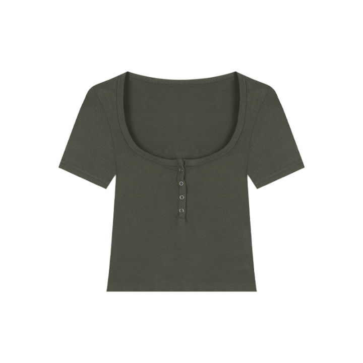 RIVA%20%20Hot%20Girl%20Short%20Tight-Fitting%20Crop%20Top%20Short-Sleeve%20T-Shirt%20For%20Women,%20Summer%20Slim-Fit%20Versatile%20Women'S%20Top%20-%20Image%206