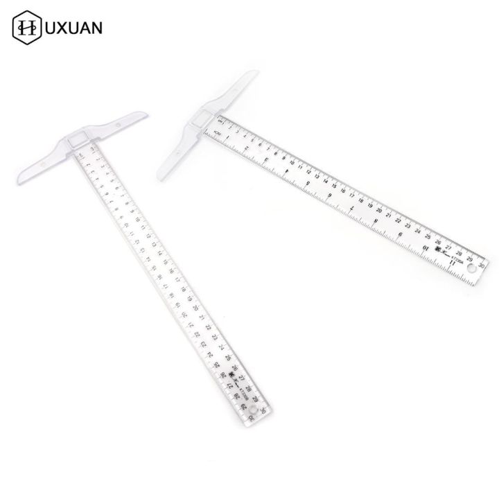1pcs T Square Ruler 30cm Plastic T Shape Ruler Clear Transparent ...