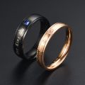 [Good LIFE]His Queen Her King Couple Ring Wedding Rings Engagement Ring Rings for Women Stainless Steel Ring Jewelry. 