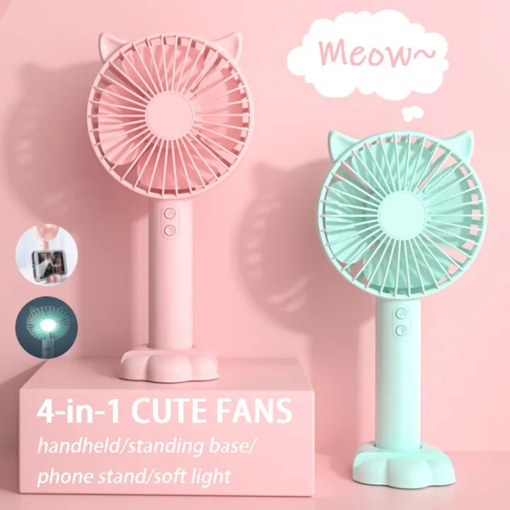 Portable%20Ventilator%20USB%20Fan%20Cute%20Cat%20Hand-Held%20Desktop%20Fans%20LED%20Lamp%20Standing%20Bracket%20Base%2018650%20battery%20Mini%20Ventilation%20Cooler%20-%20Image%204