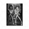 Top Model Naomi Campbell Kate Moss Smoking Poster Prints Wall Art Fashion Girls Iconic Celebrity Canvas Painting for Home Decor. 