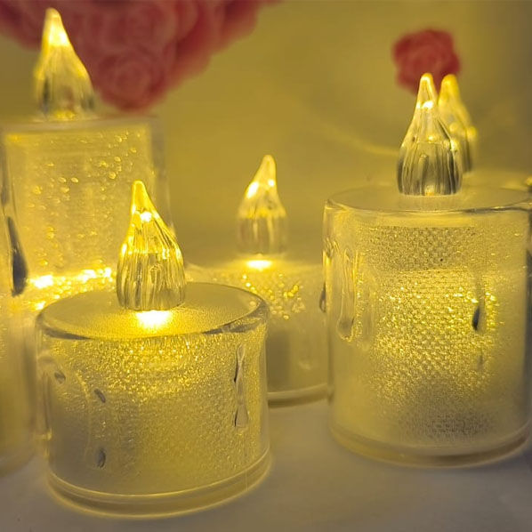 Smokeless Candle Plastic Candle Light Party Birthday Decorations Transparent Light Candle