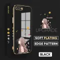 TA for iPhone 7 Plus 8 Plus Back Cover + Free Lanyard Charming Girl Luxury 6D Plating Case Side Pattern Soft Silicone Square Phone Cases for Girls. 