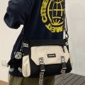 [ Trendy Brand Crossbody Bag Japanese Leisure Delivery Male Student Backpack Crossbody Canvas Bag Shoulder Bag Large Capacity 48 Hourly Workwear ] Messenger Bag. 