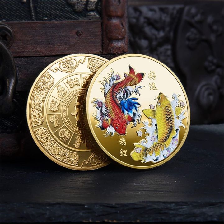 Collectable%20Koi%20Fish%20Pattern%20Lucky%20Coin%20Coin%20Circular%20Lottery%20Ticket%20Scratcher%20Tool%20Commemorative%20Coin%20Tourist%20Attraction%20-%20Image%204